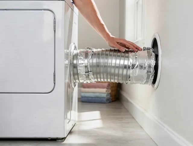 Professional dryer vent hose installation by Wolcott Dryer Vent Cleaning in Wolcott
