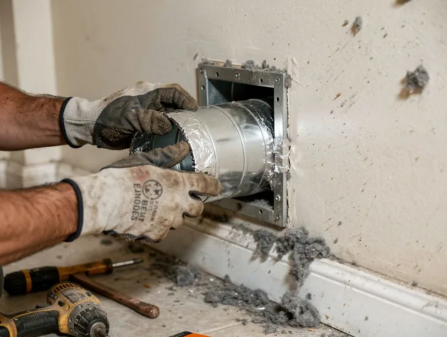 Professional dryer vent repair and installation by Wolcott Dryer Vent Cleaning in Wolcott