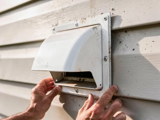 Wolcott Dryer Vent Cleaning technician delivering thorough residential dryer vent cleaning service in Wolcott